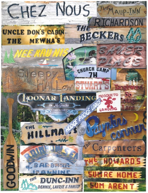 First collection of signs from Crimson Lake Cottages